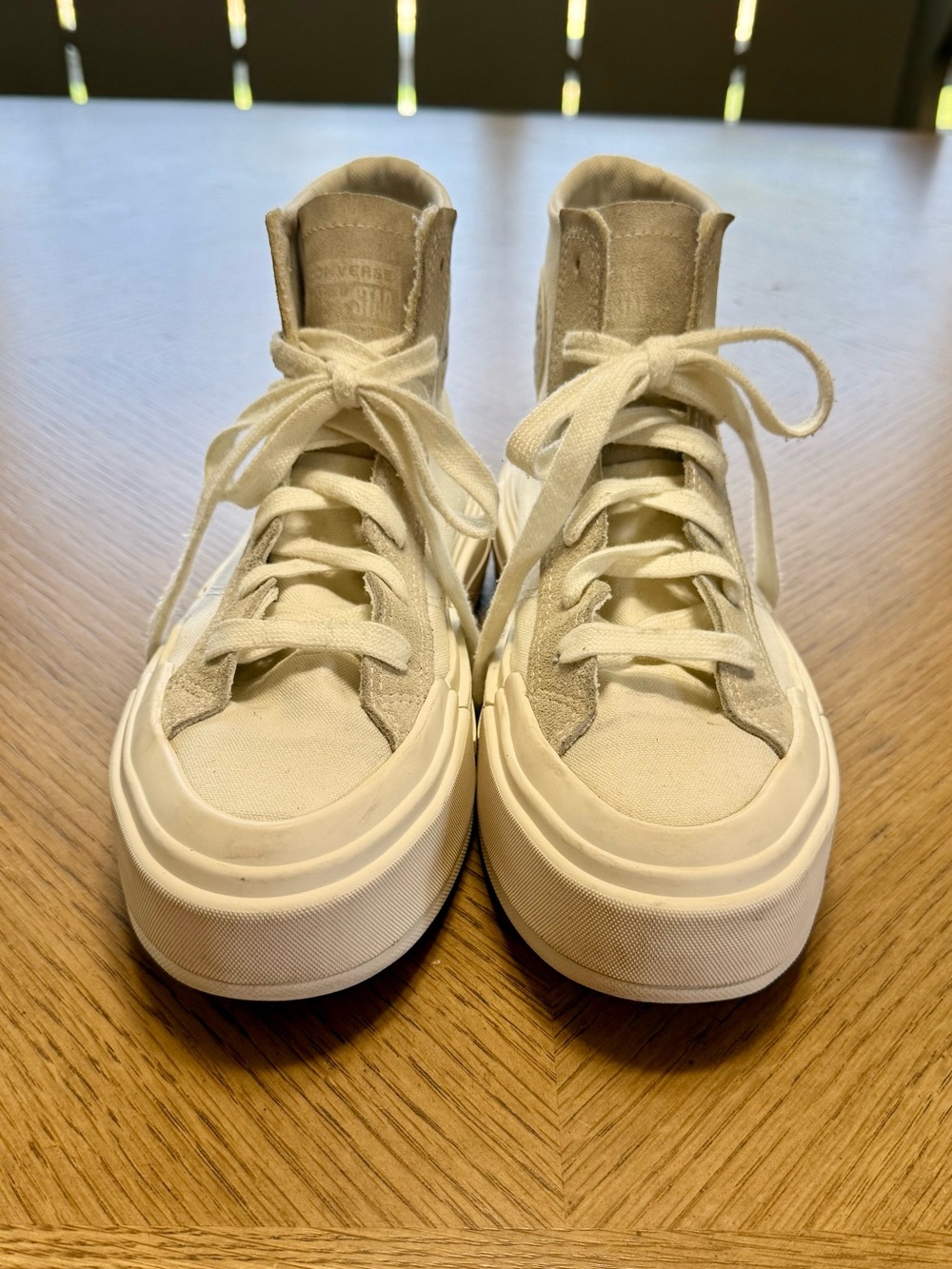 Converse Chuck Taylor All Star White Platform Sneakers - Picture 5 of 16